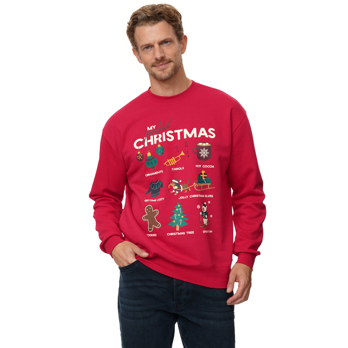 Herren Weihnachtssweatshirt mit Print