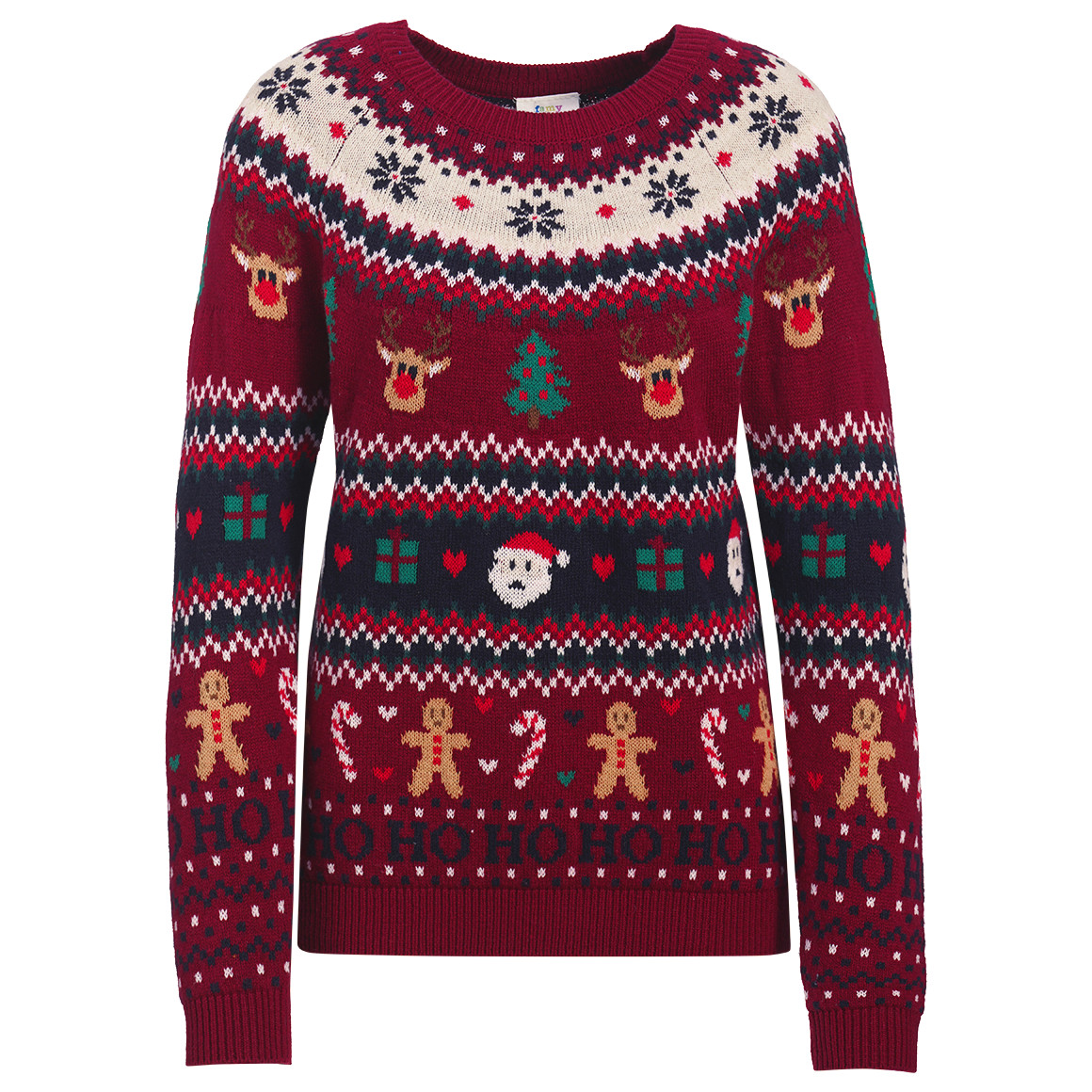 Damen Weihnachtspullover mit Allover-Muster
