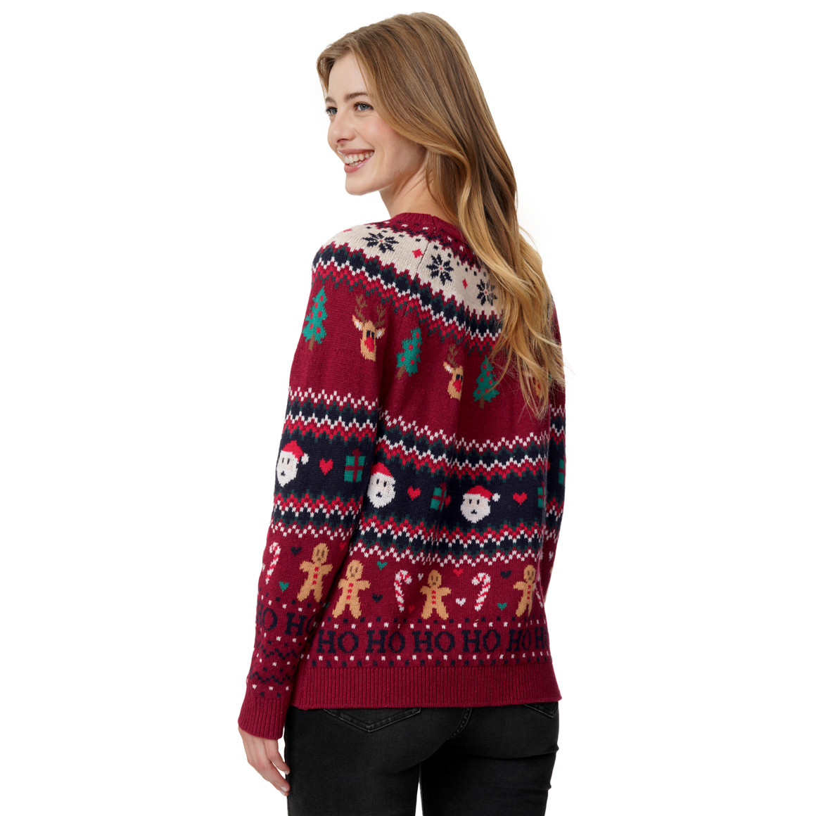 Damen Weihnachtspullover mit Allover-Muster