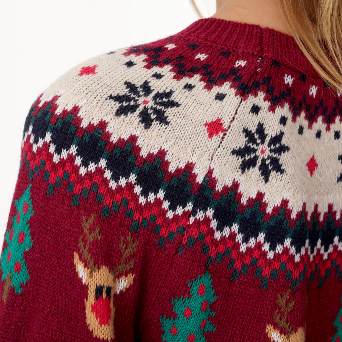 Damen Weihnachtspullover mit Allover-Muster