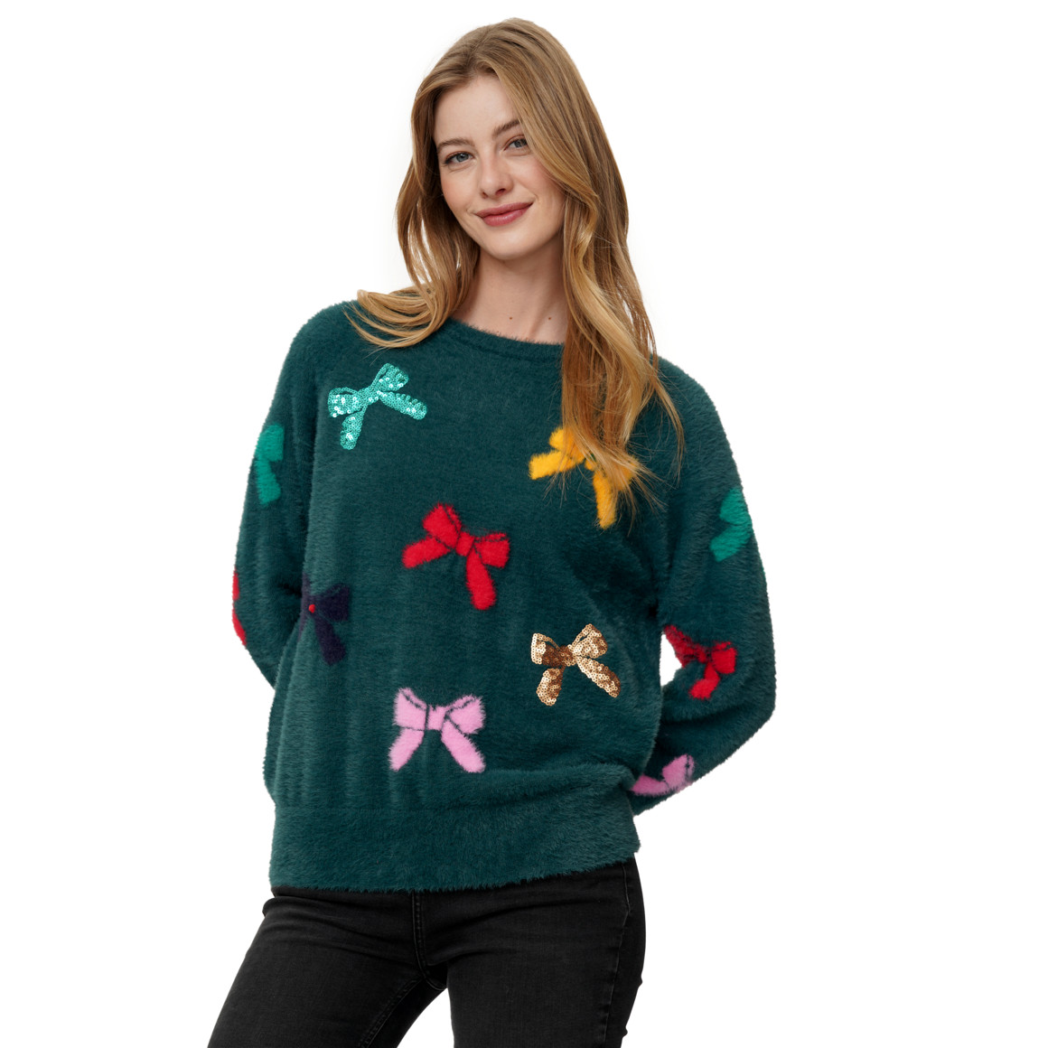 Damen Weihnachtspullover aus Federgarn