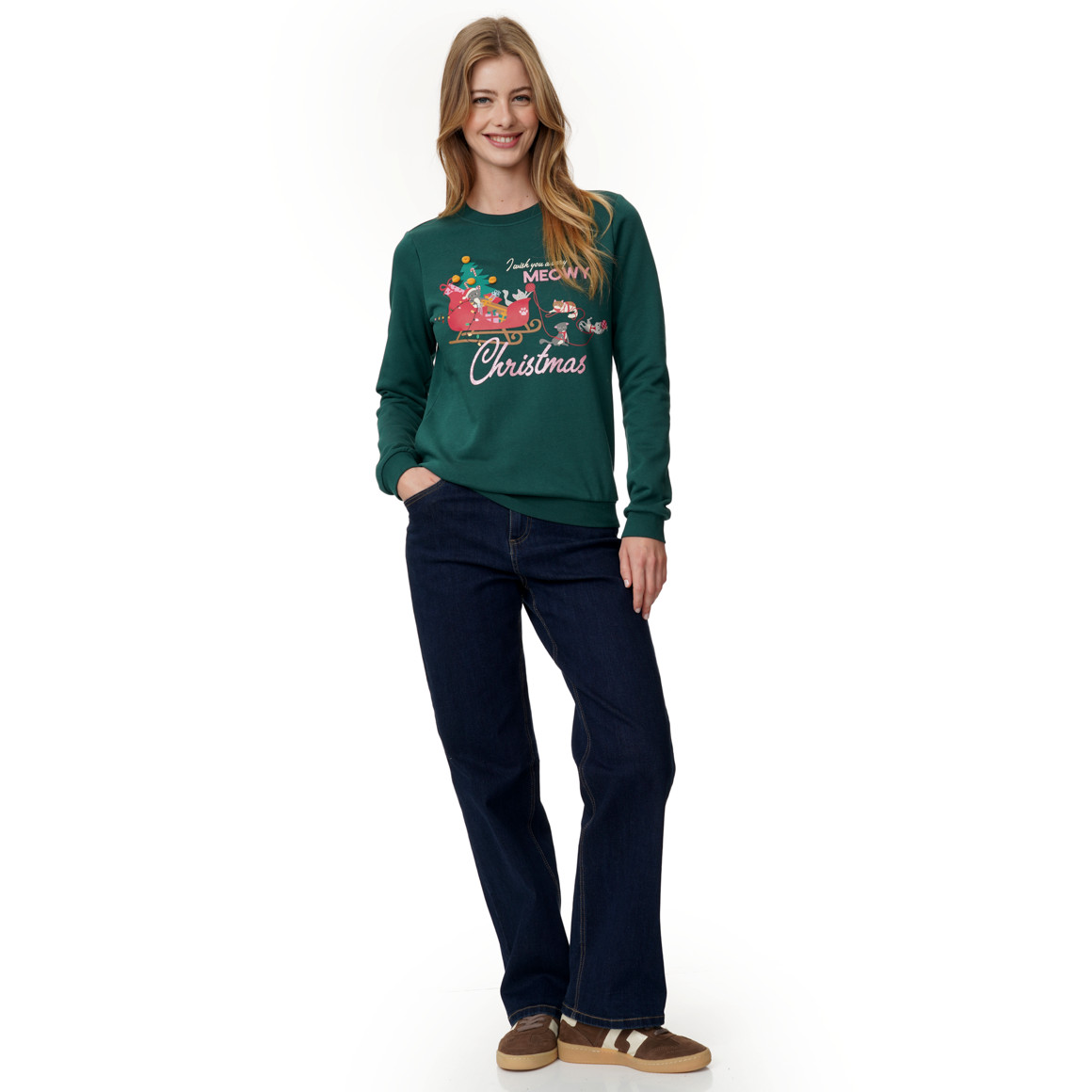 Damen Weihnachtssweatshirt mit Print