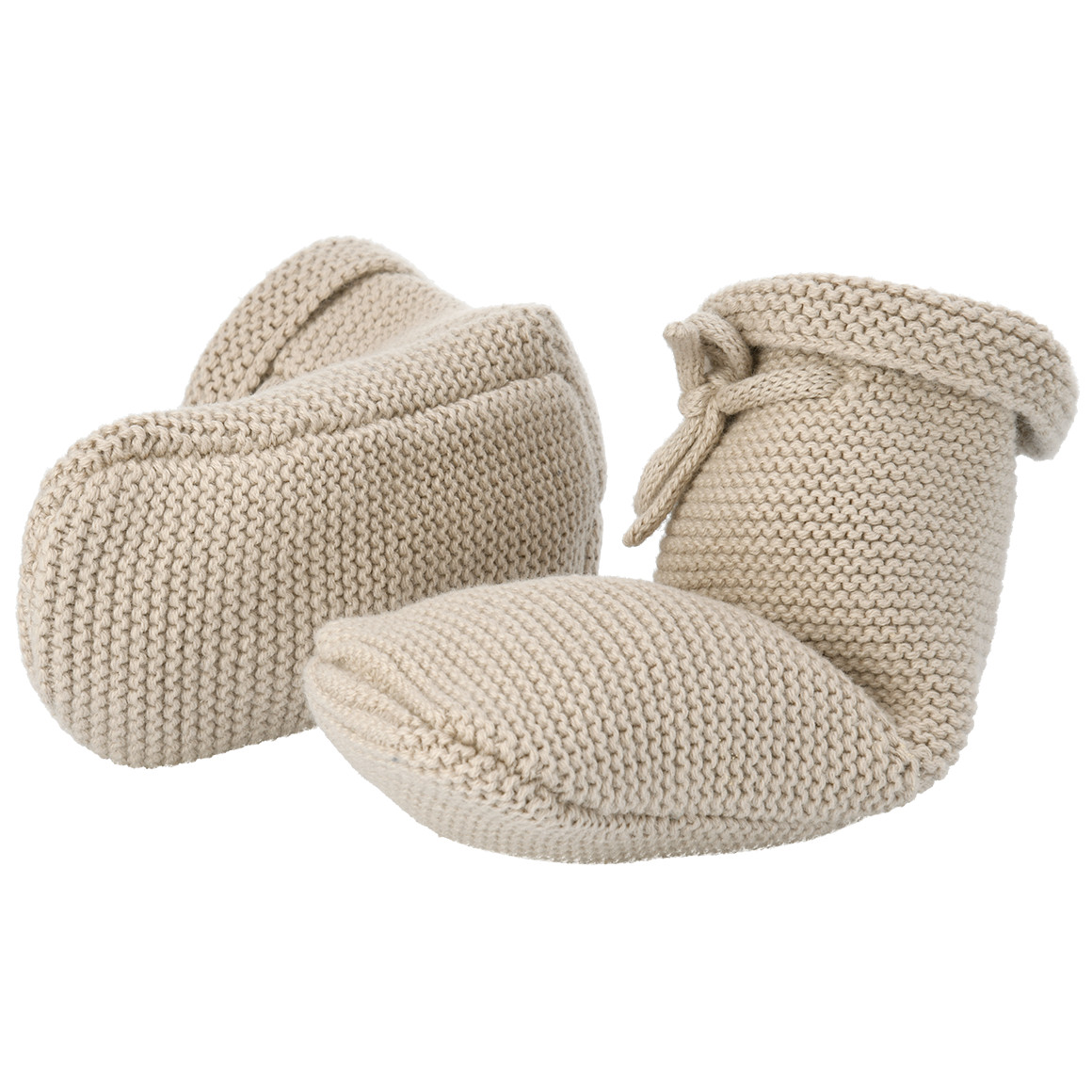 1 Paar Baby Strickschühchen mit Schnürung