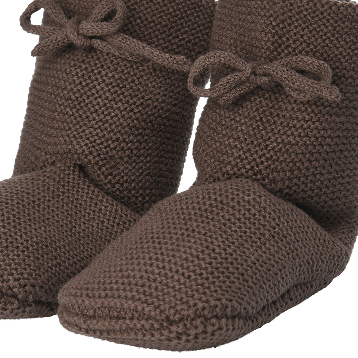 1 Paar Baby Strickschühchen mit Schnürung