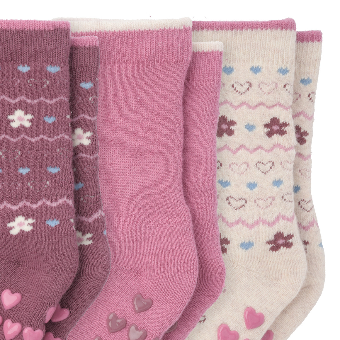 3 Paar Baby Stoppersocken frotteeweich