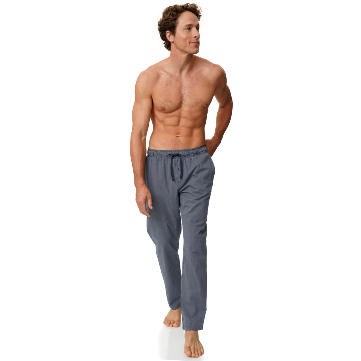 Herren Schlafhose mit Streifen-Muster