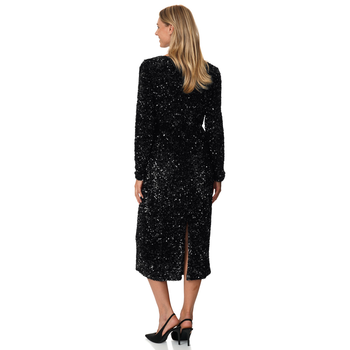 Damen Paillettenkleid in Wickel-Optik