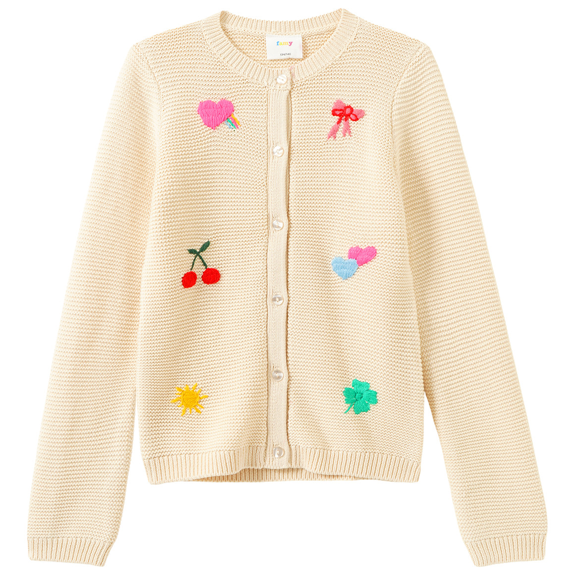 Mädchen Strickjacke mit Stickereien