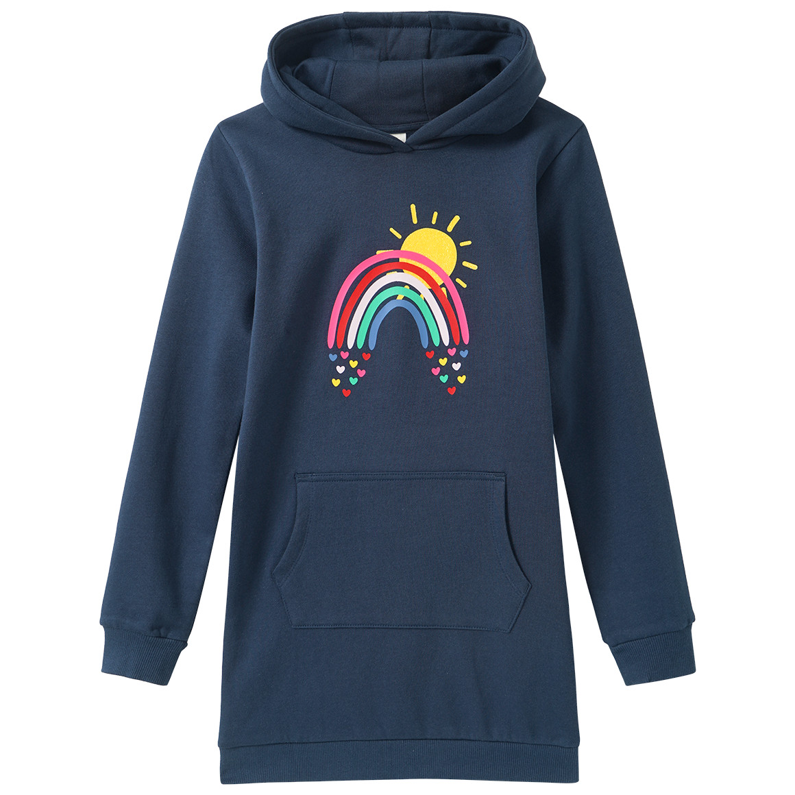 Mädchen Sweatkleid mit Kapuze