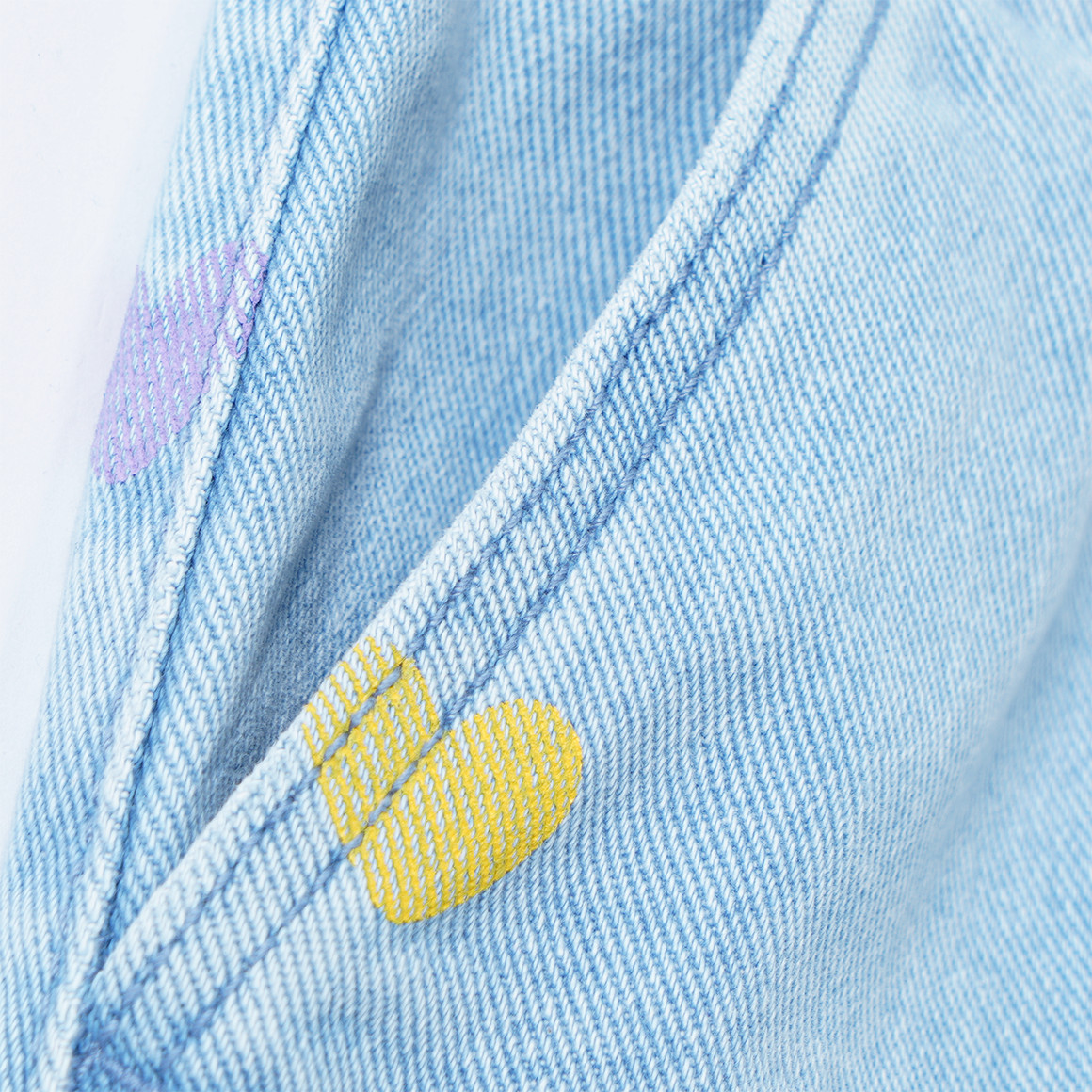 Mädchen Jeansrock mit bunten Herzen