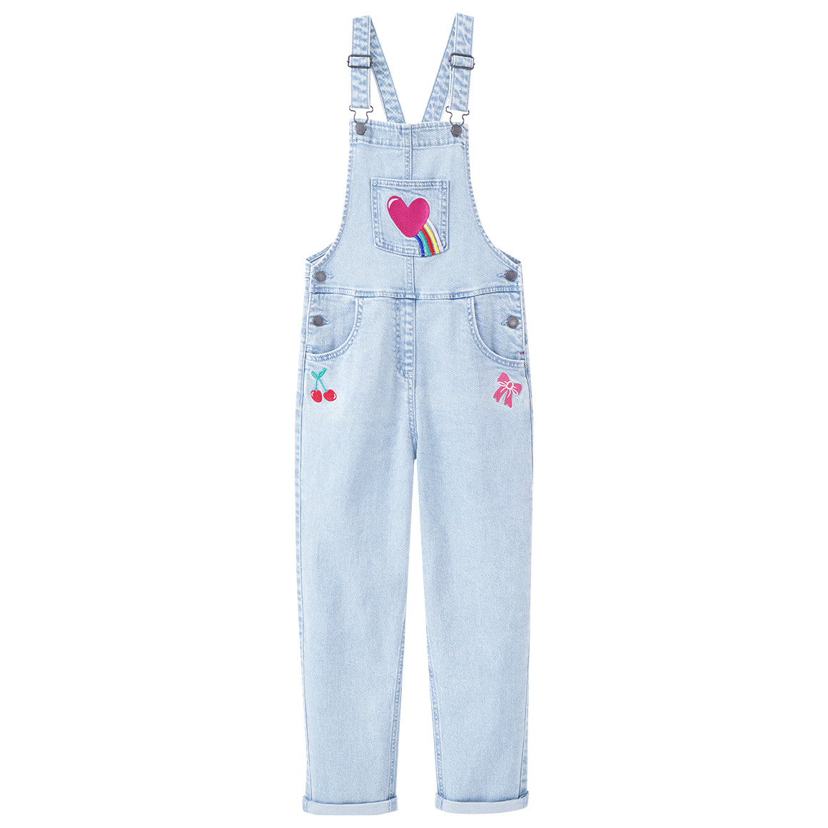 Mädchen Latzhose mit bunten Stickereien