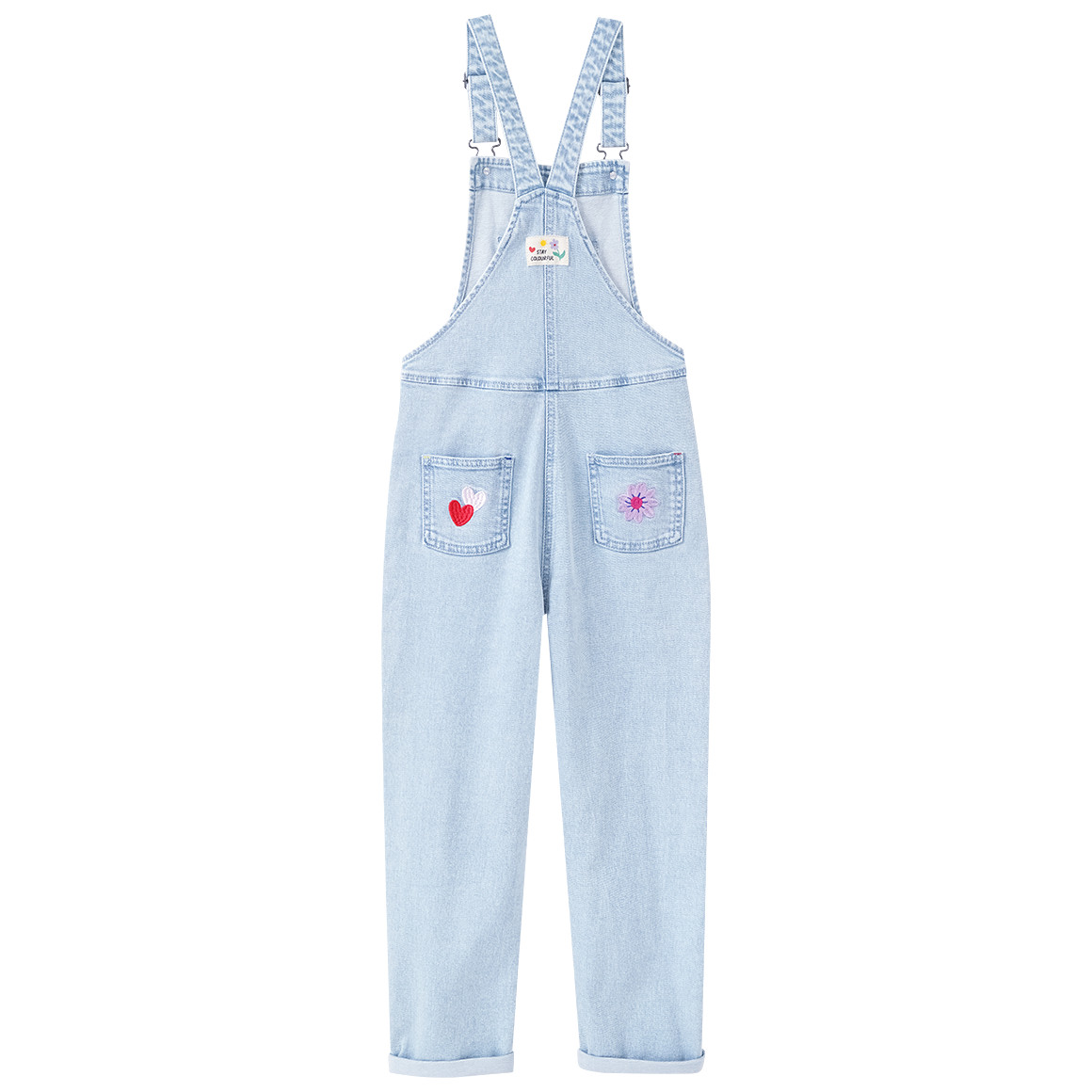 Mädchen Latzhose mit bunten Stickereien