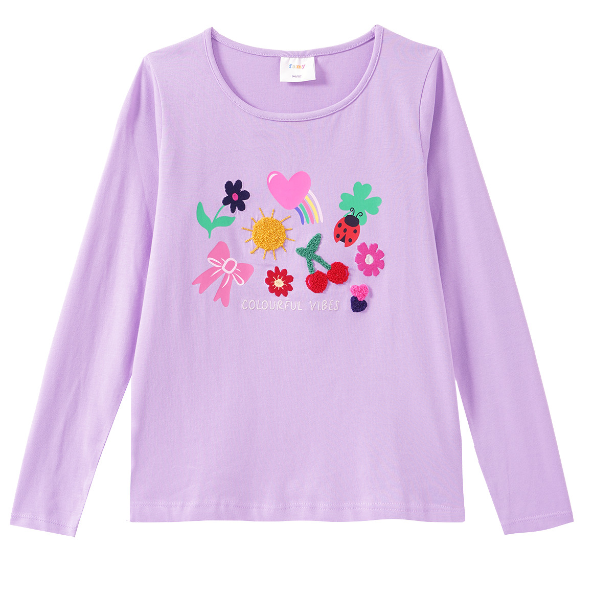 Mädchen Langarmshirt mit Applikationen