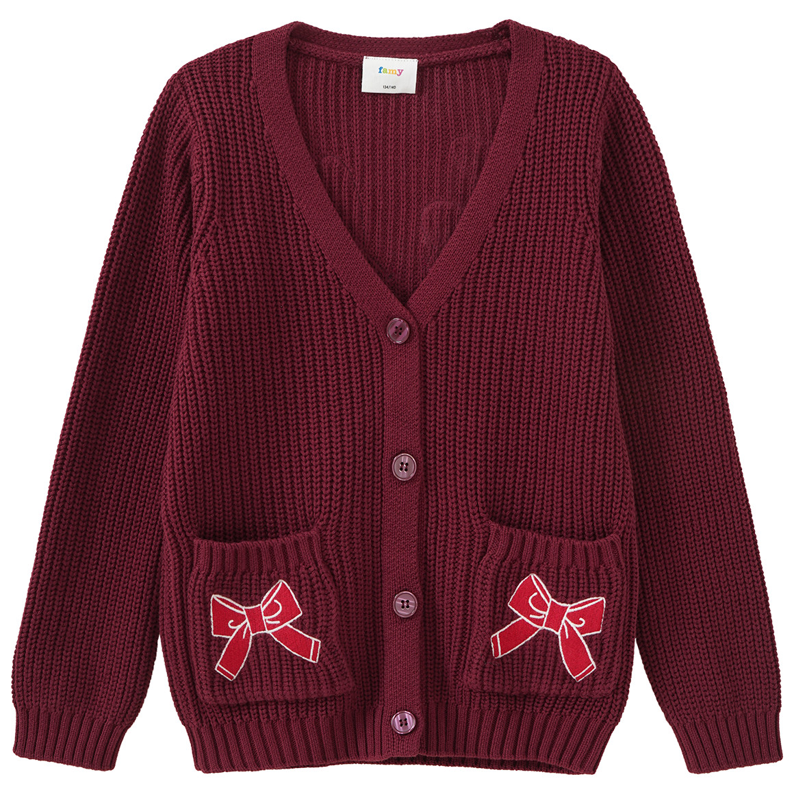 Mädchen Weihnachtsstrickjacke mit Stickerei