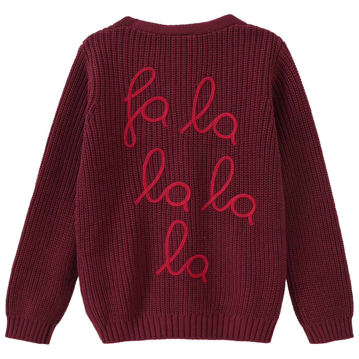 Mädchen Weihnachtsstrickjacke mit Stickerei
