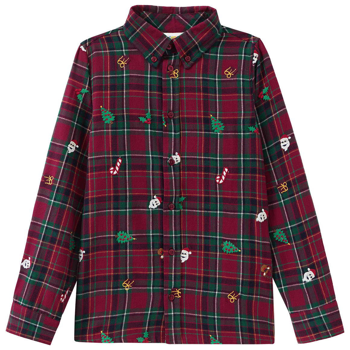 Jungen Weihnachtshemd mit Stickerei