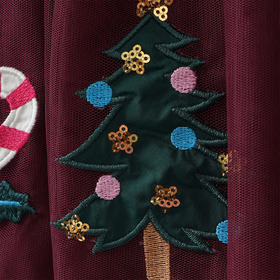 Mädchen Weihnachtsrock mit Applikationen