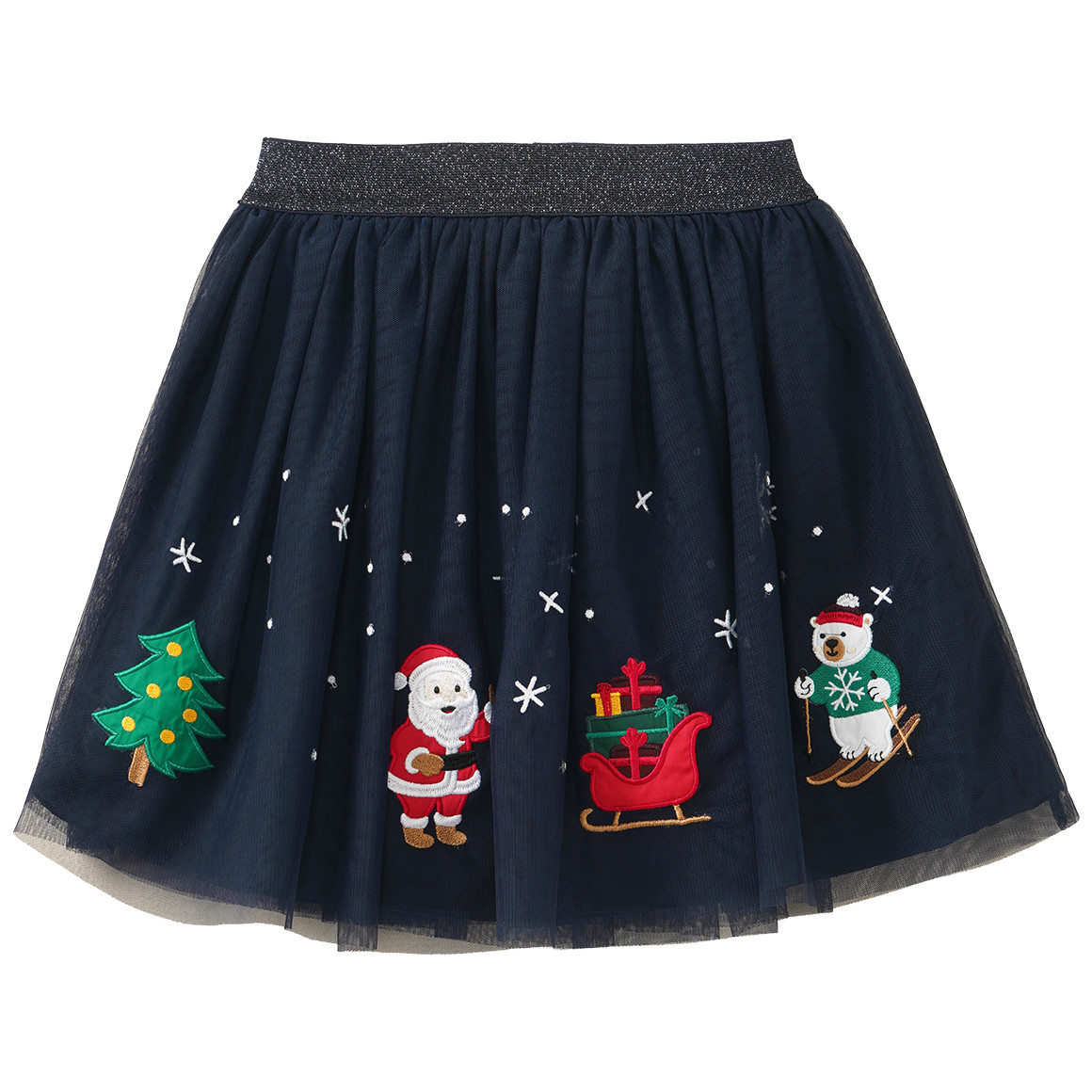 Mädchen Weihnachtsrock mit Applikationen