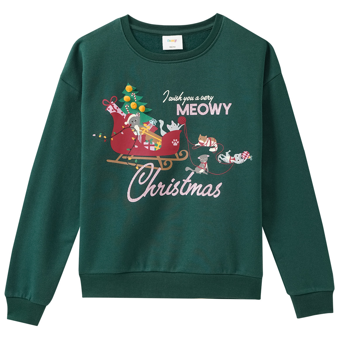 Mädchen Weihnachtssweatshirt mit Print