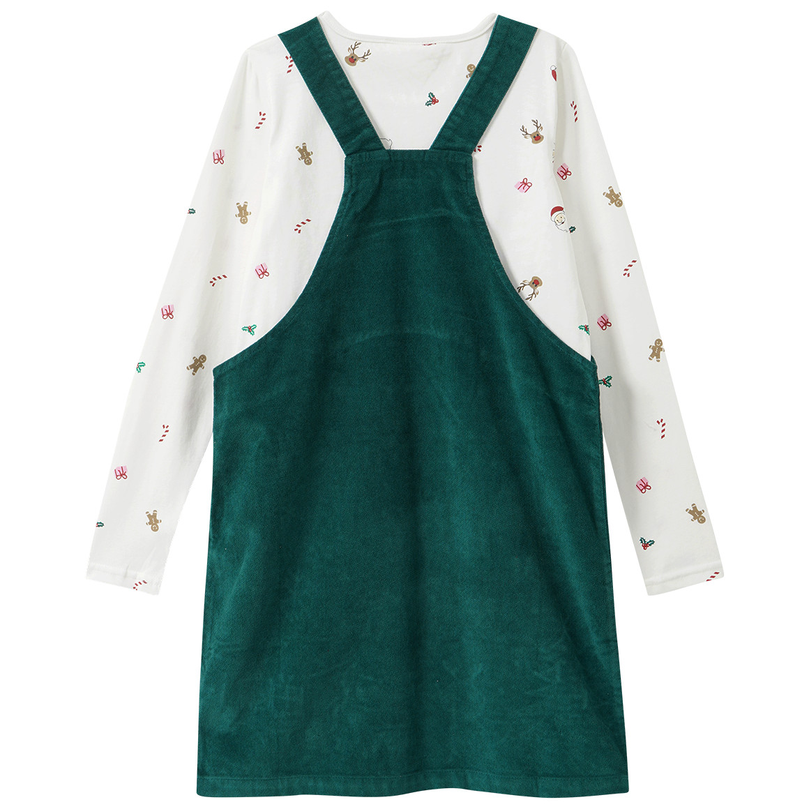 Mädchen Weihnachtsset mit Kleid und Shirt