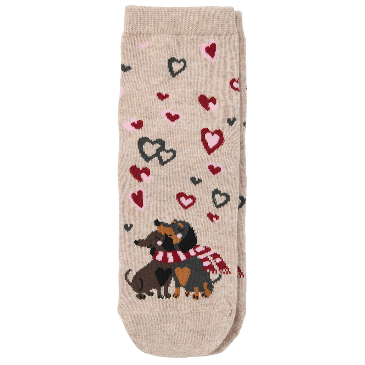 1 Paar Damen Socken mit Dackel-Motiv