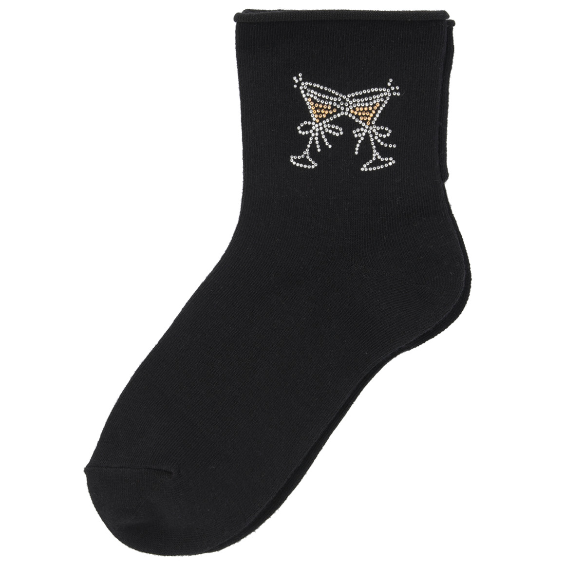1 Paar Damen Socken mit Ziersteinchen