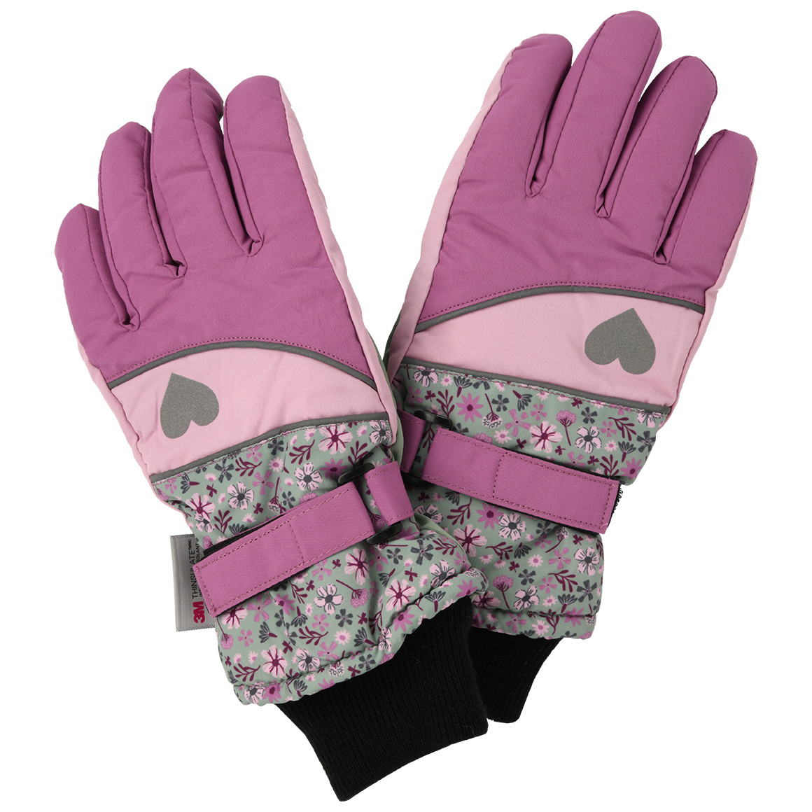 Mädchen Handschuhe mit Blumen-Motiven