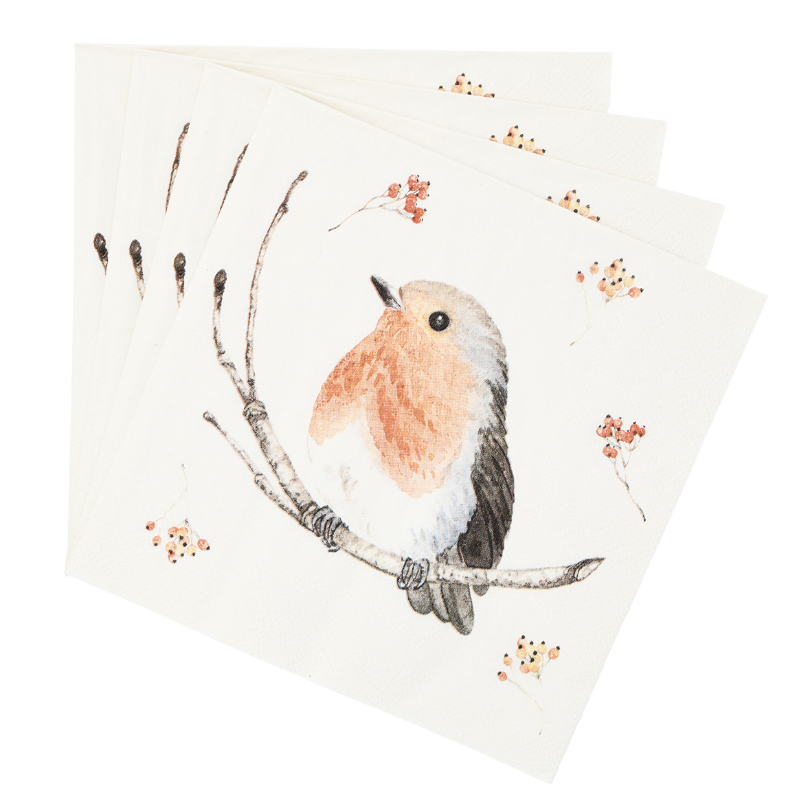 20 Servietten mit Vogel-Motiven