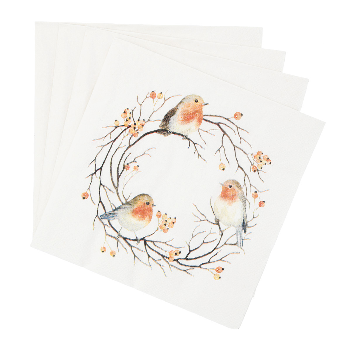 20 Servietten mit Vogel-Motiven