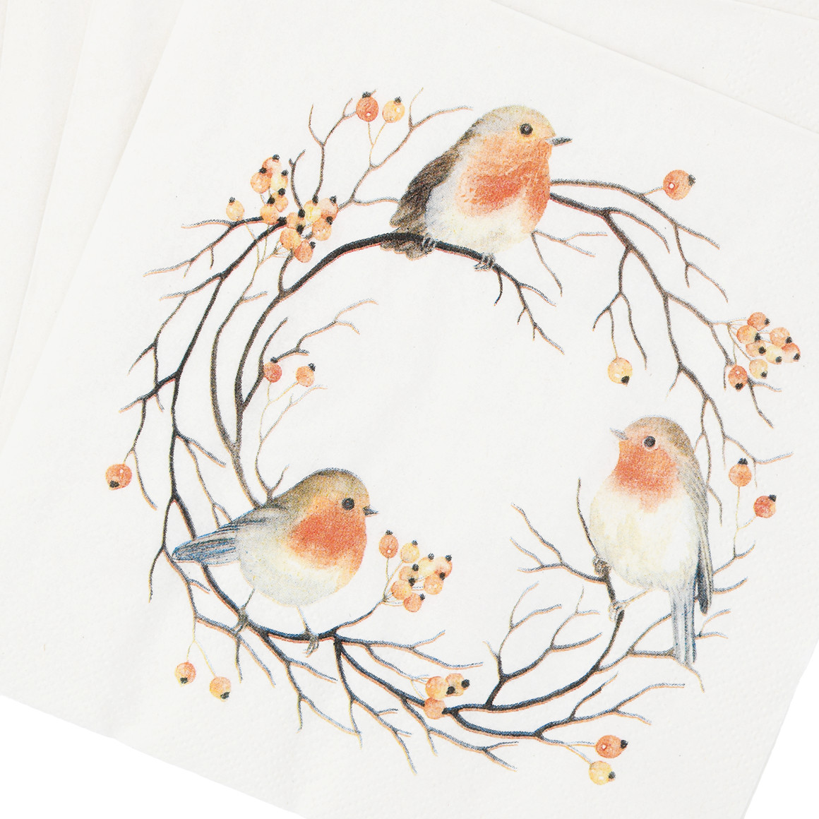 20 Servietten mit Vogel-Motiven