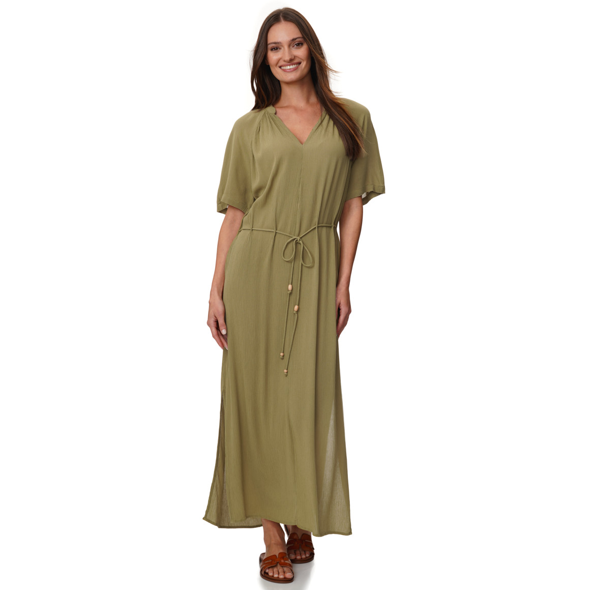 Damen Kleid in Crinkle-Optik