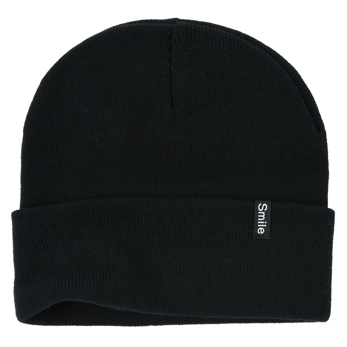 Damen Strickmütze mit kleinem Aufnäher 