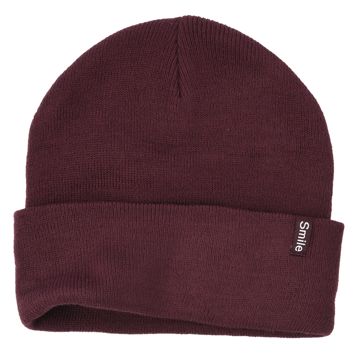 Damen Strickmütze mit kleinem Aufnäher 
