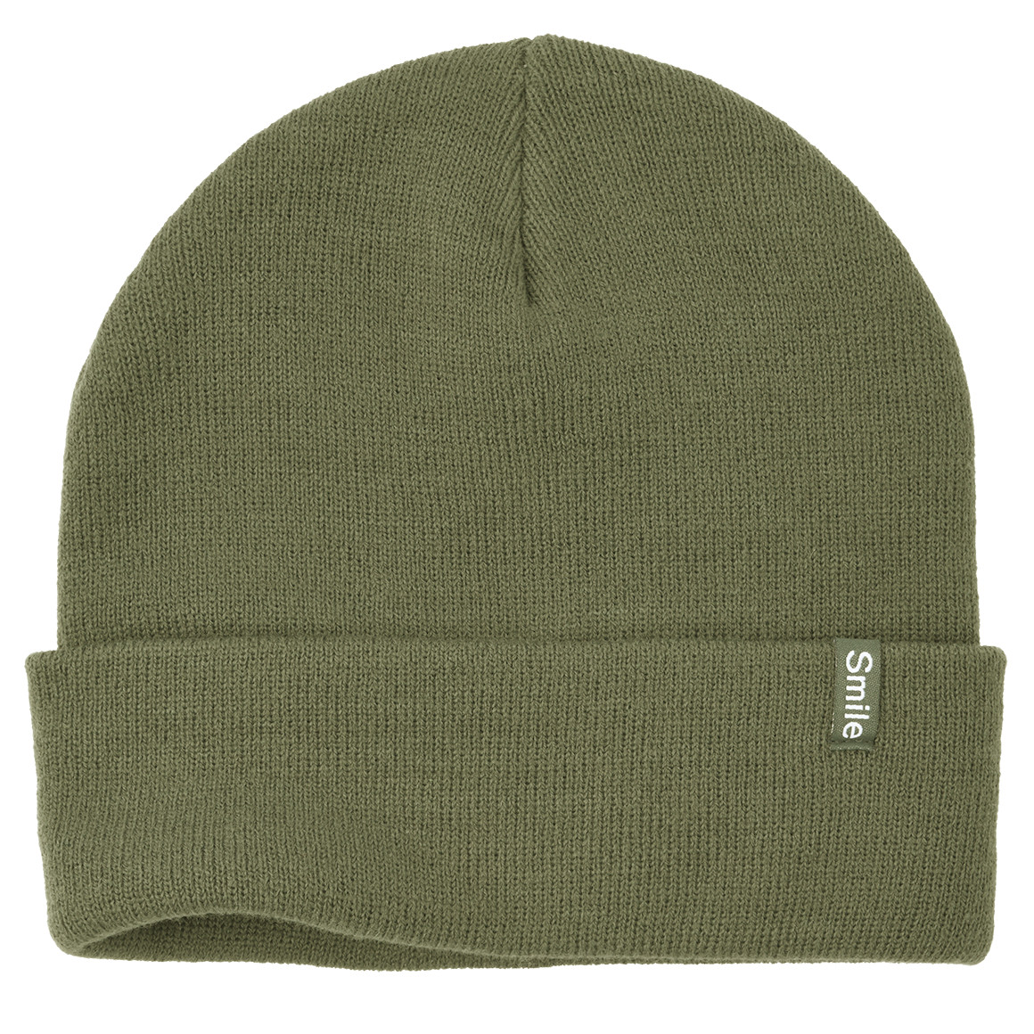 Damen Strickmütze mit kleinem Aufnäher 