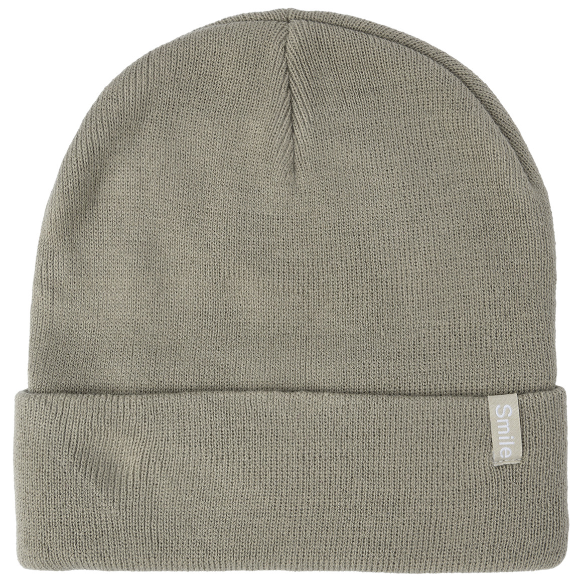 Damen Strickmütze mit kleinem Aufnäher 