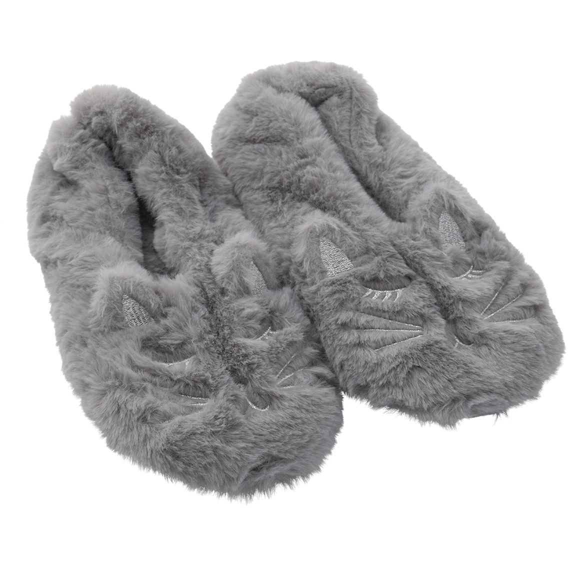 1 paar damesslippers met pluche-look 