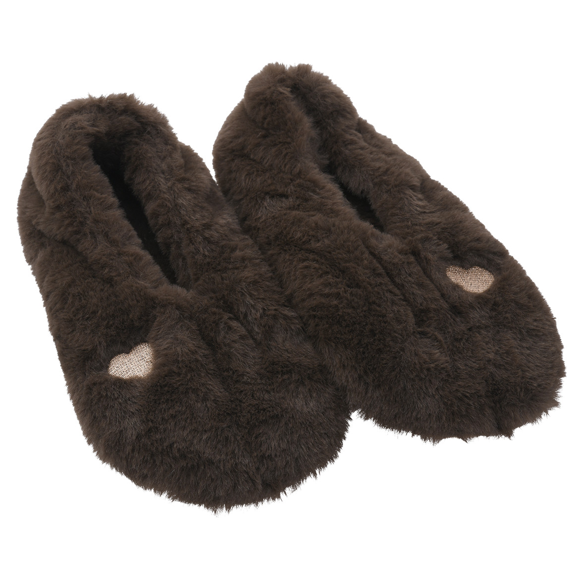 1 paar damesslippers met pluche-look 