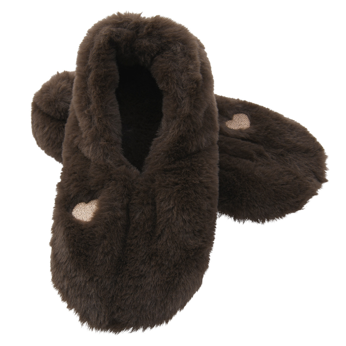 1 paar damesslippers met pluche-look 