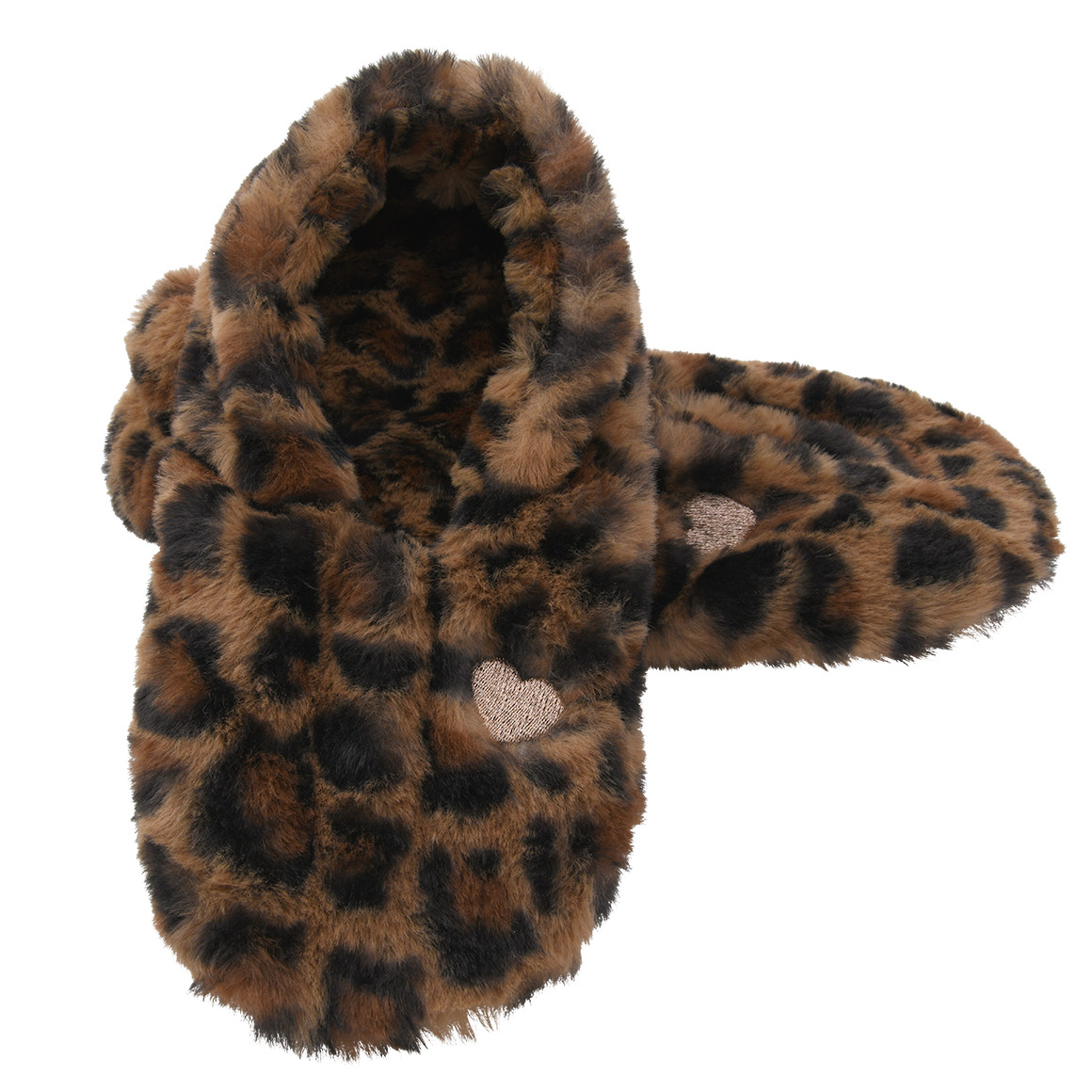 1 paar damesslippers met pluche-look 