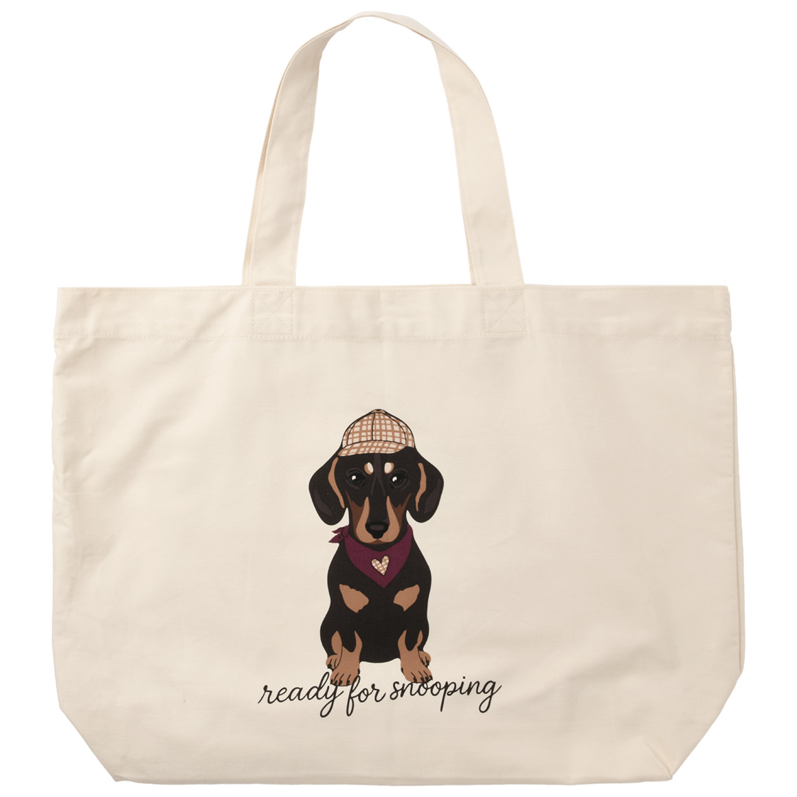 Katoenen Shopper met teckelmotief