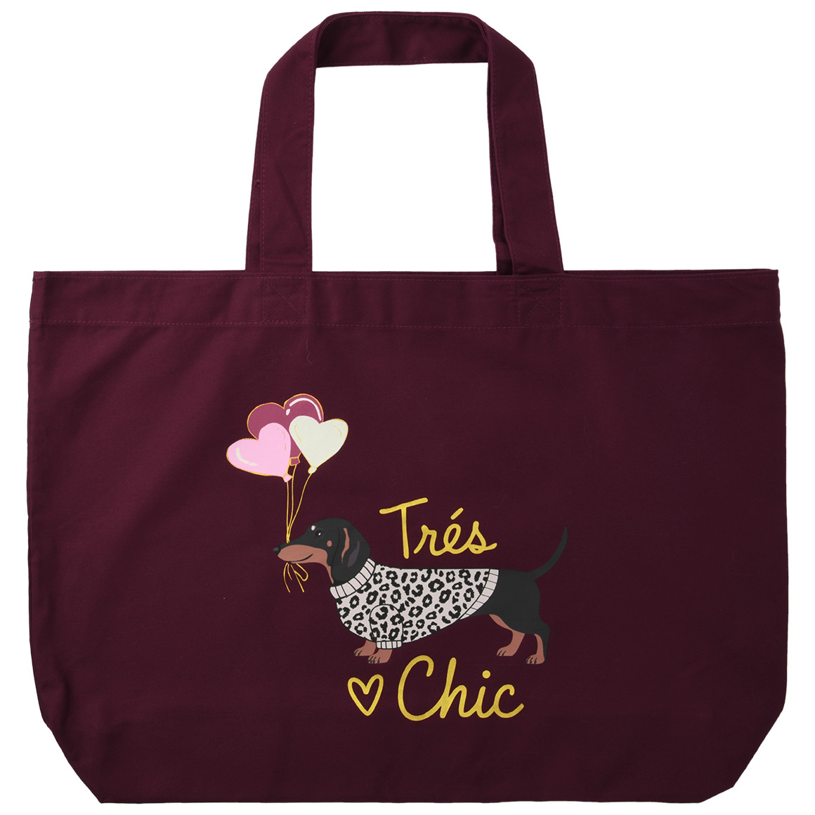 Katoenen Shopper met teckelmotief