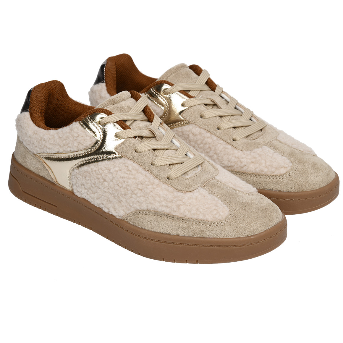 Damen Sneaker mit Teddyplüsch