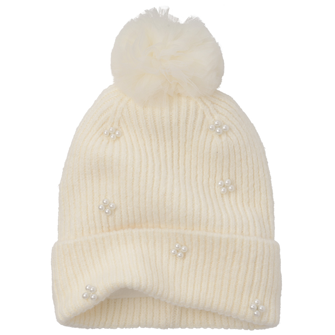 Mädchen Strickmütze mit Zierperlen