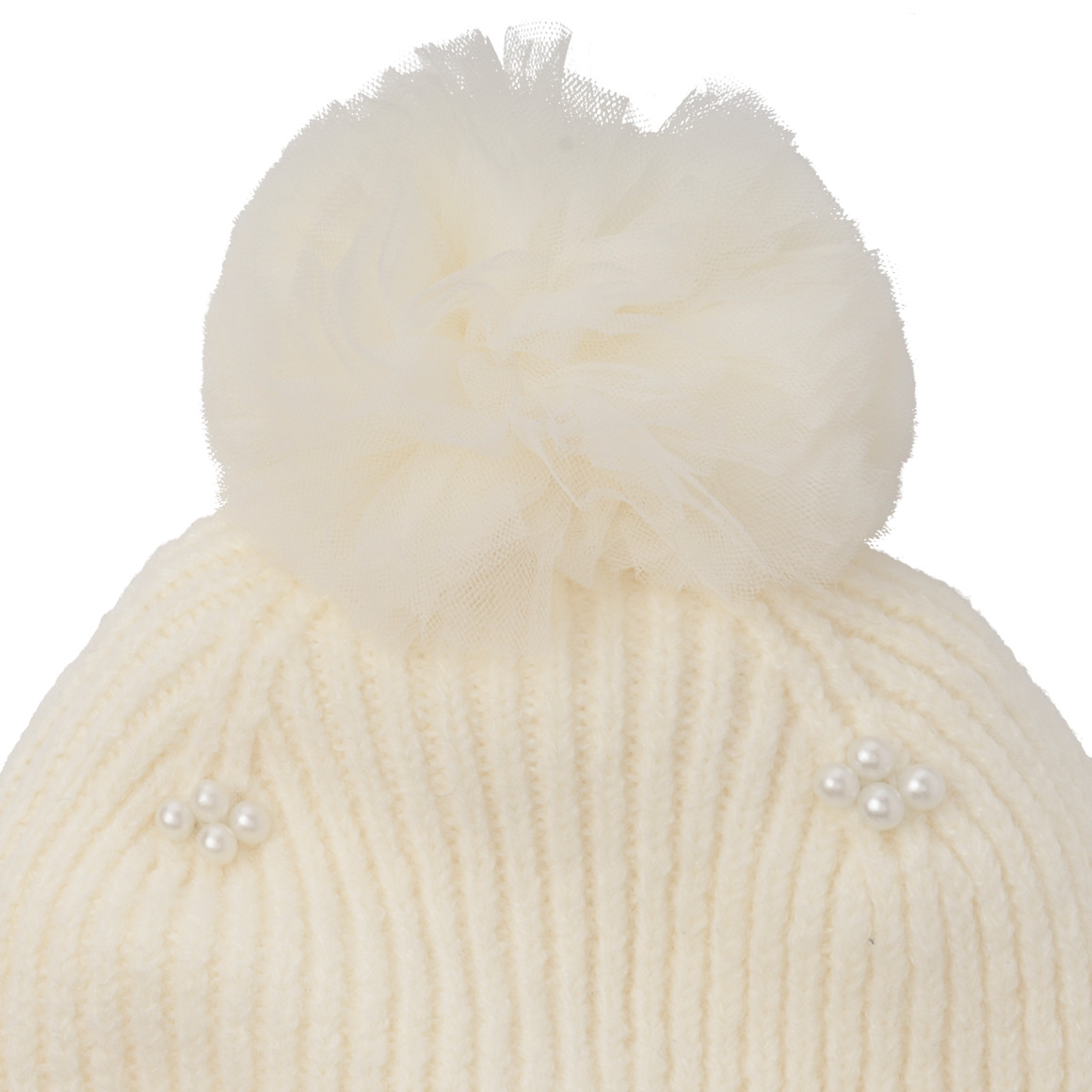 Mädchen Strickmütze mit Zierperlen
