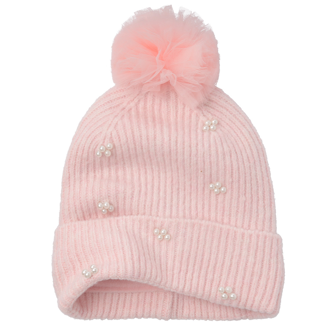 Mädchen Strickmütze mit Zierperlen