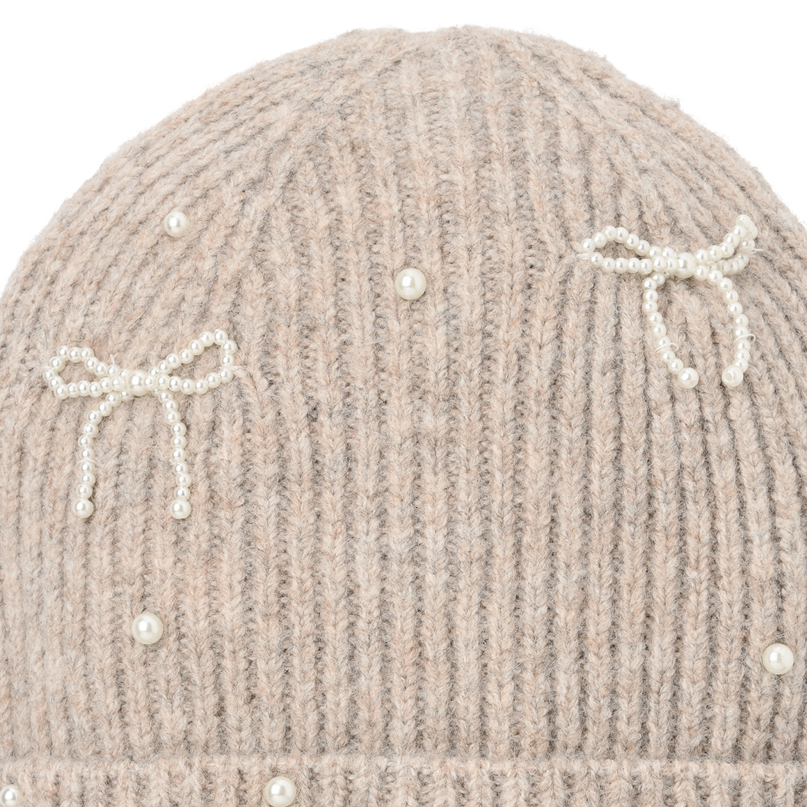 Mädchen Strickmütze mit Perlen-Applikation