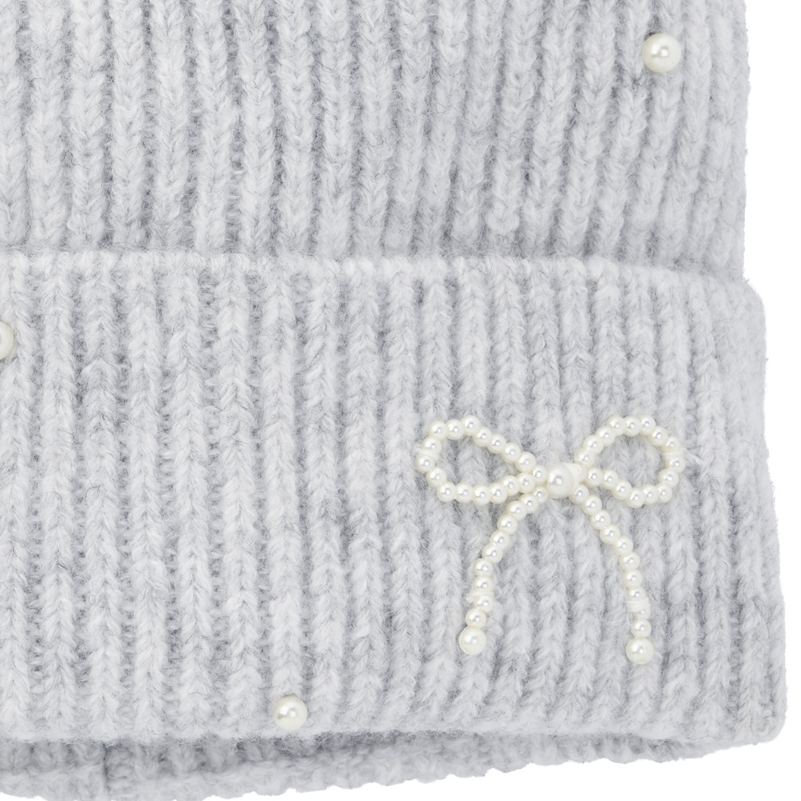 Mädchen Strickmütze mit Perlen-Applikation