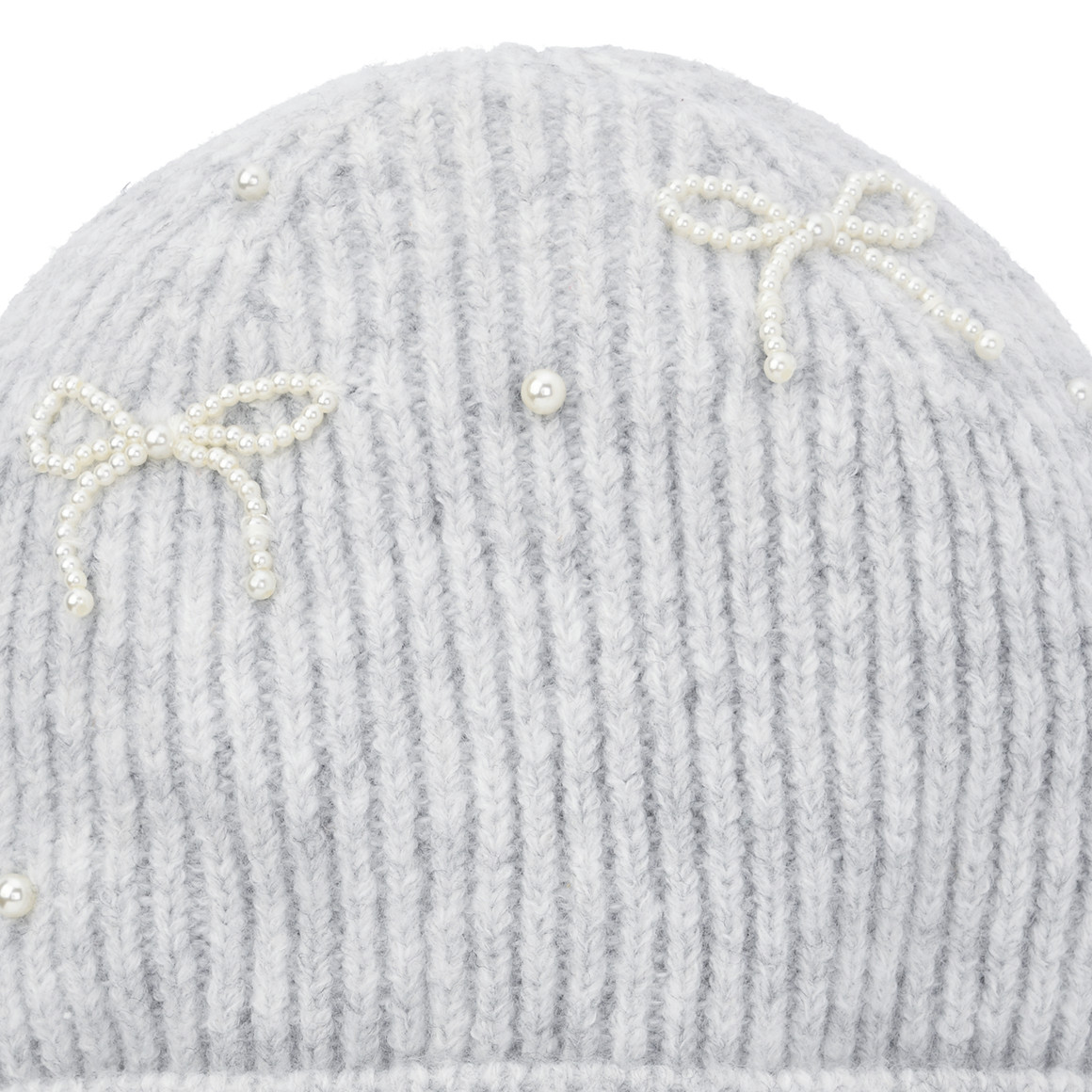 Mädchen Strickmütze mit Perlen-Applikation