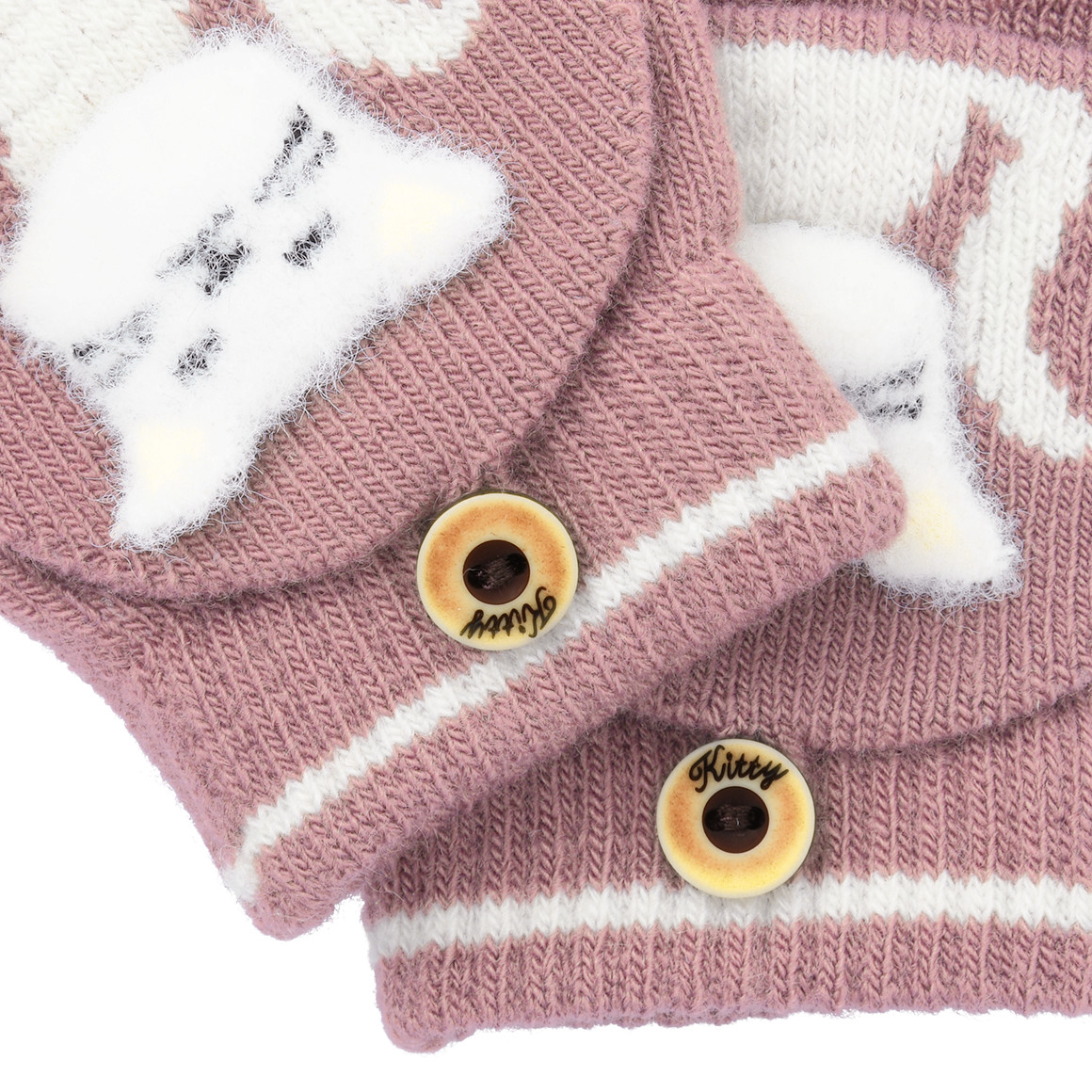 Mädchen Handschuhe mit Katzen-Motiv