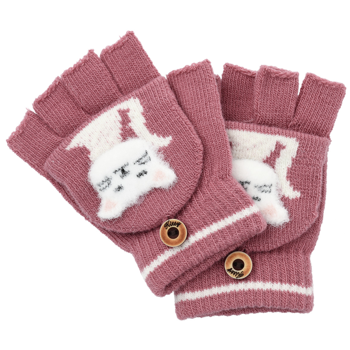 Mädchen Handschuhe mit Katzen-Motiv